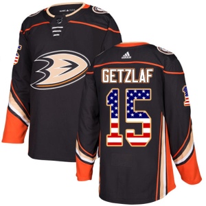 Men's Ryan Getzlaf Anaheim Ducks Authentic USA Flag Fashion Jersey - Black