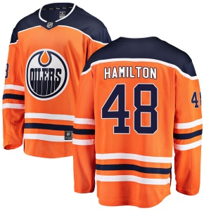 Men's Ryan Hamilton Edmonton Oilers Authentic r Home Breakaway Jersey - Orange