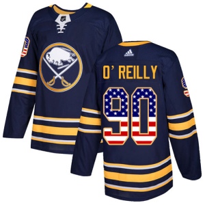 Men's Ryan O'Reilly Buffalo Sabres Authentic USA Flag Fashion Jersey - Navy Blue