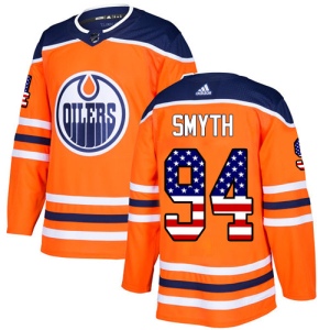 Men's Ryan Smyth Edmonton Oilers Authentic USA Flag Fashion Jersey - Orange