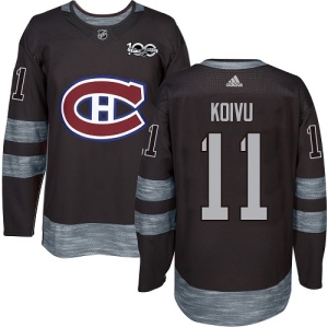 Men's Saku Koivu Montreal Canadiens Authentic 1917-2017 100th Anniversary Jersey - Black