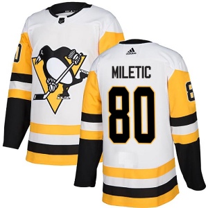 Men's Sam Miletic Pittsburgh Penguins Authentic Away Jersey - White