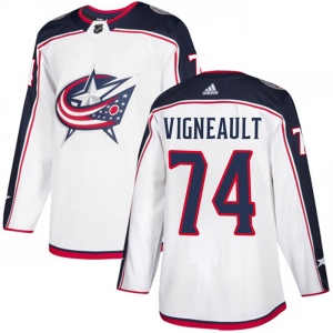 Men's Sam Vigneault Columbus Blue Jackets Authentic Away Jersey - White