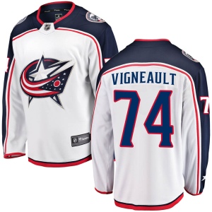 Men's Sam Vigneault Columbus Blue Jackets Breakaway Away Jersey - White