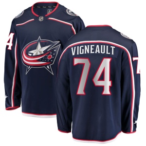 Men's Sam Vigneault Columbus Blue Jackets Breakaway Home Jersey - Navy