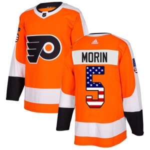 Men's Samuel Morin Philadelphia Flyers Authentic USA Flag Fashion Jersey - Orange