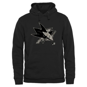 Men's San Jose Sharks Rink Warrior Pullover Hoodie - Black