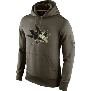 Men's San Jose Sharks Salute To Service KO Performance Hoodie - Olive