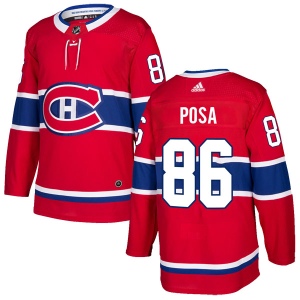 Men's Saverio Posa Montreal Canadiens Authentic Home Jersey - Red