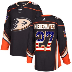 Men's Scott Niedermayer Anaheim Ducks Authentic USA Flag Fashion Jersey - Black