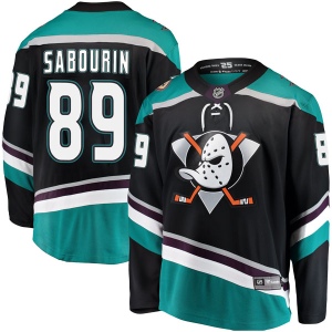 Men's Scott Sabourin Anaheim Ducks Breakaway Alternate Jersey - Black