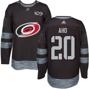 Men's Sebastian Aho Carolina Hurricanes Authentic 1917-2017 100th Anniversary Jersey - Black