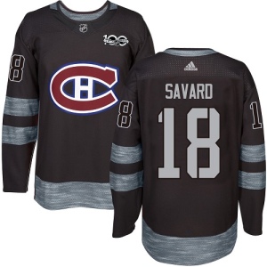 Men's Serge Savard Montreal Canadiens Authentic 1917-2017 100th Anniversary Jersey - Black