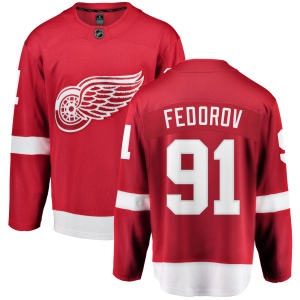 Men's Sergei Fedorov Detroit Red Wings Home Breakaway Jersey - Red