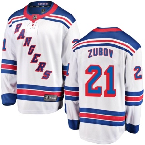 Men's Sergei Zubov New York Rangers Breakaway Away Jersey - White