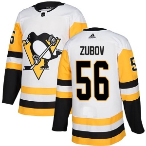 Men's Sergei Zubov Pittsburgh Penguins Authentic Away Jersey - White