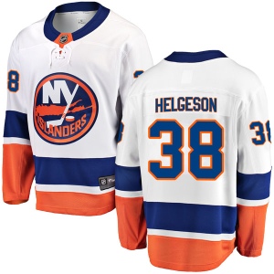 Men's Seth Helgeson New York Islanders Breakaway Away Jersey - White