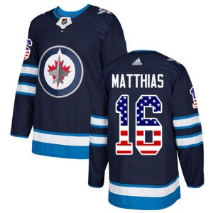 Men's Shawn Matthias Winnipeg Jets Authentic USA Flag Fashion Jersey - Navy Blue