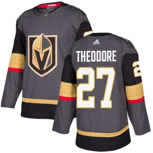 Men's Shea Theodore Vegas Golden Knights Authentic Gray Jersey - Gold