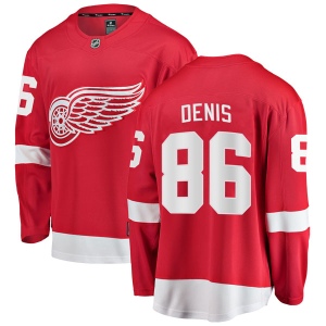 Men's Simon Denis Detroit Red Wings Breakaway Home Jersey - Red