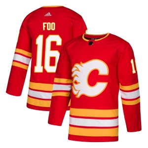 Men's Spencer Foo Calgary Flames Authentic Alternate Jersey - Red