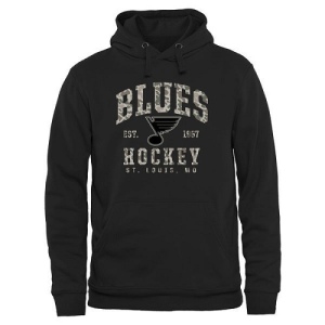 Men's St. Louis Blues Camo Stack Pullover Hoodie - Black