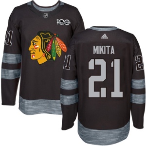 Men's Stan Mikita Chicago Blackhawks Authentic 1917-2017 100th Anniversary Jersey - Black