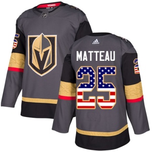 Men's Stefan Matteau Vegas Golden Knights Authentic Gray USA Flag Fashion Jersey - Gold