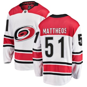 Men's Stelio Mattheos Carolina Hurricanes Breakaway Away Jersey - White