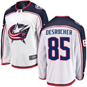 Men's Stephen Desrocher Columbus Blue Jackets Breakaway Away Jersey - White