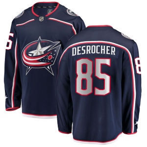 Men's Stephen Desrocher Columbus Blue Jackets Breakaway Home Jersey - Navy