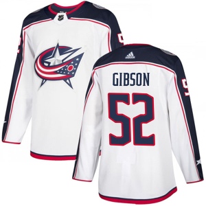 Men's Stephen Gibson Columbus Blue Jackets Authentic Away Jersey - White