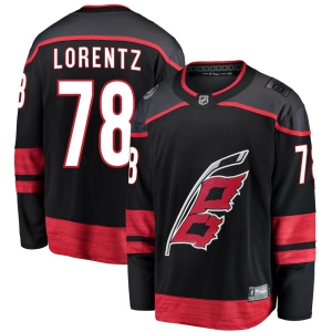 Men's Steven Lorentz Carolina Hurricanes Breakaway Alternate Jersey - Black