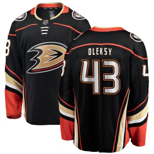 Men's Steven Oleksy Anaheim Ducks Breakaway Home Jersey - Black