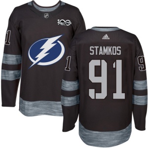 Men's Steven Stamkos Tampa Bay Lightning Authentic 1917-2017 100th Anniversary Jersey - Black