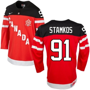 Men's Steven Stamkos Team Canada Premier 100th Anniversary Olympic Hockey Jersey - Red