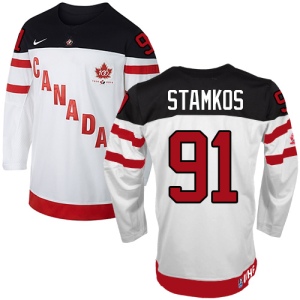 Men's Steven Stamkos Team Canada Premier 100th Anniversary Olympic Hockey Jersey - White