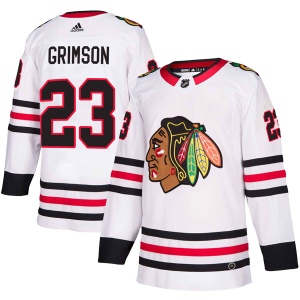 Men's Stu Grimson Chicago Blackhawks Authentic Away Jersey - White