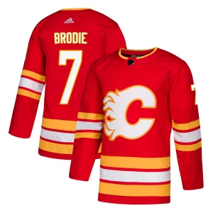 Men's T.J. Brodie Calgary Flames Authentic Alternate Jersey - Red