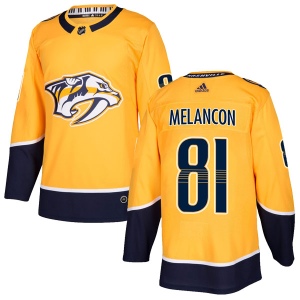 Men's T.J. Melancon Nashville Predators Authentic Home Jersey - Gold