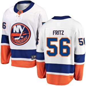 Men's Tanner Fritz New York Islanders Breakaway Away Jersey - White