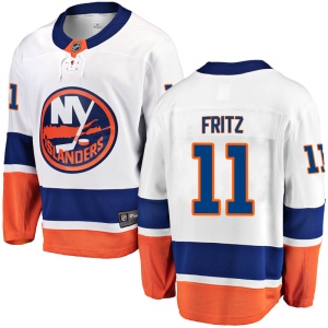 Men's Tanner Fritz New York Islanders Breakaway Away Jersey - White