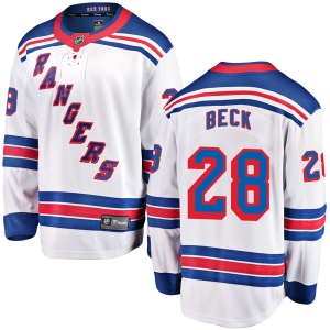 Men's Taylor Beck New York Rangers Breakaway Away Jersey - White