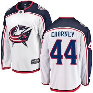 Men's Taylor Chorney Columbus Blue Jackets Breakaway Away Jersey - White