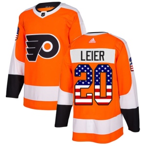 Men's Taylor Leier Philadelphia Flyers Authentic USA Flag Fashion Jersey - Orange