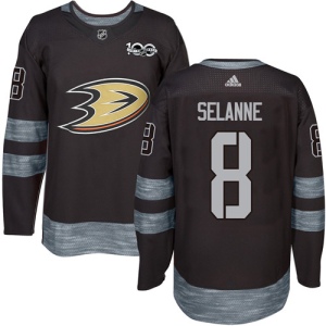 Men's Teemu Selanne Anaheim Ducks Authentic 1917-2017 100th Anniversary Jersey - Black