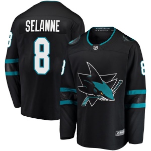 Men's Teemu Selanne San Jose Sharks Breakaway Alternate Jersey - Black