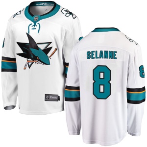 Men's Teemu Selanne San Jose Sharks Breakaway Away Jersey - White