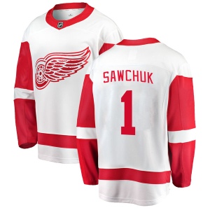 Men's Terry Sawchuk Detroit Red Wings Breakaway Away Jersey - White