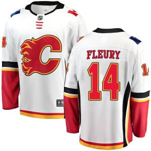 Men's Theoren Fleury Calgary Flames Breakaway Away Jersey - White